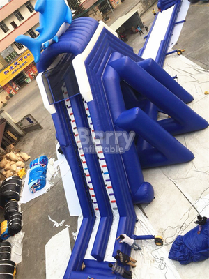 Handels-aufblasbare Wasserrutsche PVCs für Park-Haifisch lange 35*10*10m