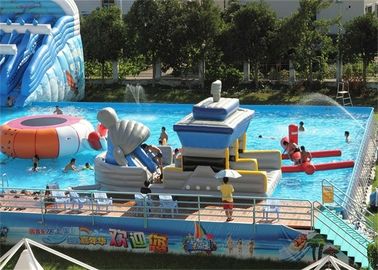 Großer Rahmen-aufblasbarer Wasser-Park im Freien mit Pool, aufblasbarer Hinterhof-Wasser-Park