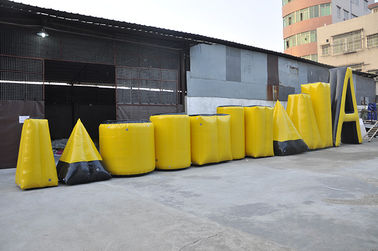 Gelber aufblasbarer Sportspiele Paintball-Bunker, PVC-Plane aufblasbarer Airsoft-Bunker