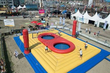 Aufblasbare Sportspiele im Freien, aufblasbares Volleyballfeld mit Trampoline