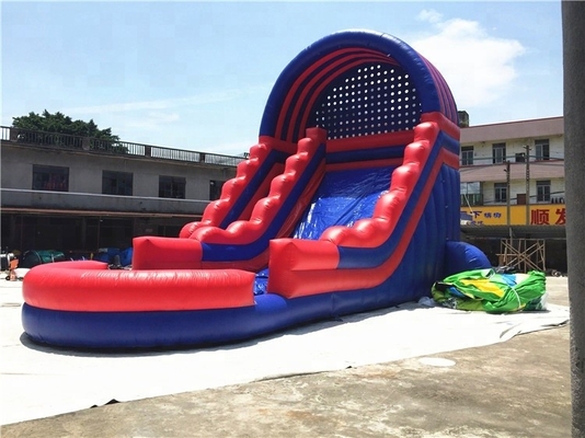 Soem Plato Inflatable Swimming Pool Water schiebt rote und blaue Explosion Waterslides