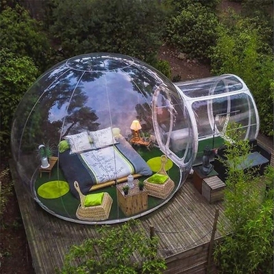 transparentes Blasen-Zelt 1mm PVCs mit Tunnel-aufblasbaren Campingzelten