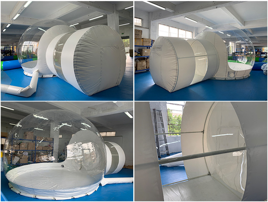 transparentes Blasen-Zelt 1mm PVCs mit Tunnel-aufblasbaren Campingzelten