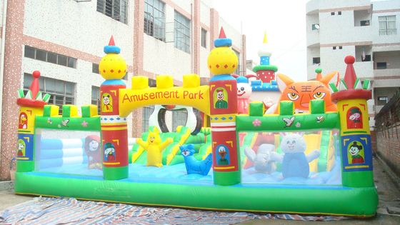 Spielplatz-Spiel-Planen-aufblasbare Freizeitpark-Kinderfedernd Schloss