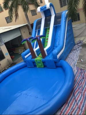 Tripple-Stich 0.9mm aufblasbare Wasserrutsche PVCs mit Durchmesser des Pool-8m
