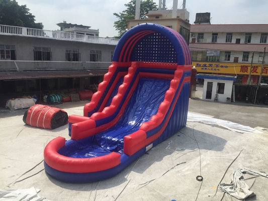 Unterhaltungs-kommerzielle aufblasbare Wasserrutsche mit Pool-Seidendruck