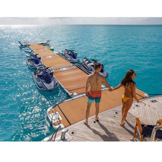 Wasserseen Ozean Freizeit T-Form aufblasbare schwimmende Yacht Dock Familie Freunde Party 3