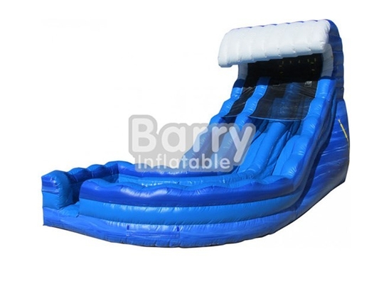 Kommerzielle blaue Kurven-Wellen-aufblasbare Wasserrutsche für Kinder
