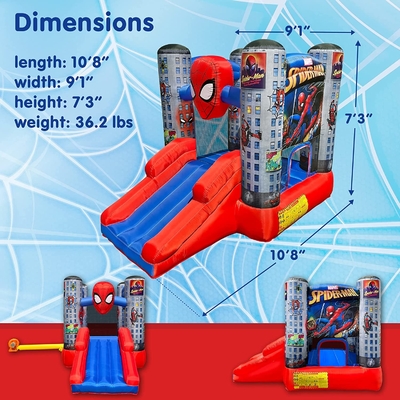 Prahler-Wunder-Spider Man-Kinder 0.55mm PVCs prallen im Freien Haus mit Dia auf