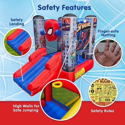 Prahler-Wunder-Spider Man-Kinder 0.55mm PVCs prallen im Freien Haus mit Dia auf