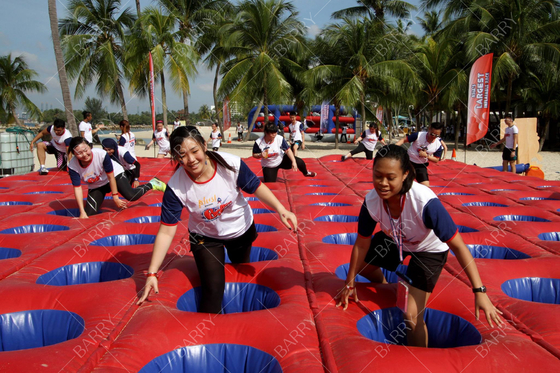 Commercial Singapore Fall Großveranstaltung Aufblasbare 5km Riesen aufblasbare Hindernisstrecke Sprungburg 5k Aktivitäten
