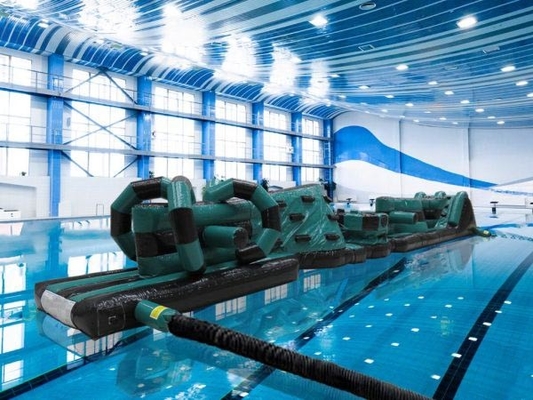 Gewerbliche Wärmeversiegelung Doppelspur 15M Whirligig Pool aufblasbare Aqua Run
