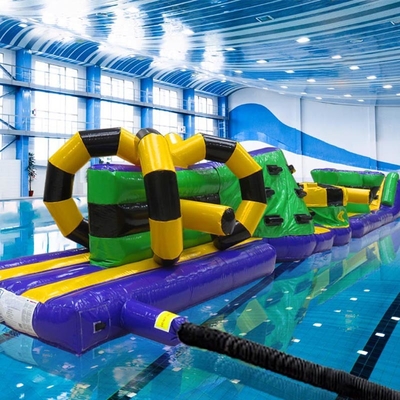 Gewerbliche Wärmeversiegelung Doppelspur 15M Whirligig Pool aufblasbare Aqua Run