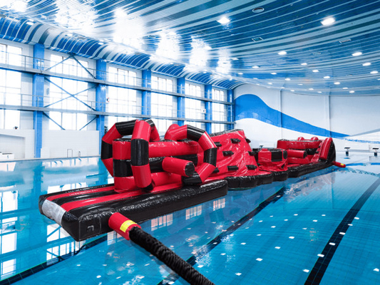 Gewerbliche Wärmeversiegelung Doppelspur 15M Whirligig Pool aufblasbare Aqua Run