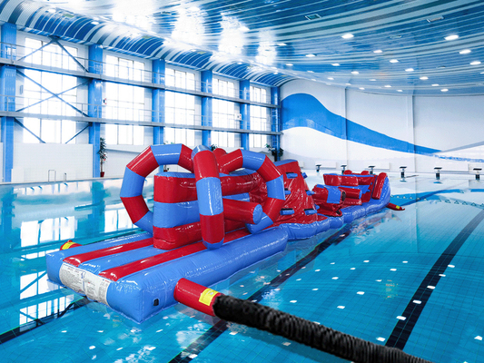 Gewerbliche Wärmeversiegelung Doppelspur 15M Whirligig Pool aufblasbare Aqua Run