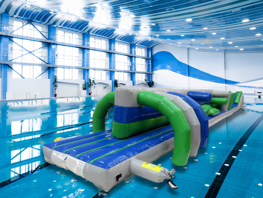 Fantastische aufblasbare Wasserspielzeuge 15M Twin Track Pool aufblasbare Wasser schwimmende Hindernisbahn