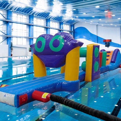 Farbenfrohe 10M-Herausforderung Pool Aufblasbares Sturmkurs auf Wasser Aufblasbares Aqua-Lauf für Meer oder Pool