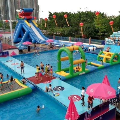 Kreatives Logo individuell gedruckt Wasserpark schwimmender Wasser Hindernis Kurs schwimmendes Wasser Spielzeug für Metallrahmen Pool