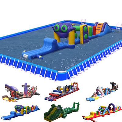 PVC auf dem Wasser aufblasbar Hindernislauf Einbahnstraße Aquatrennen mit Rutsche für Kinder und Erwachsene