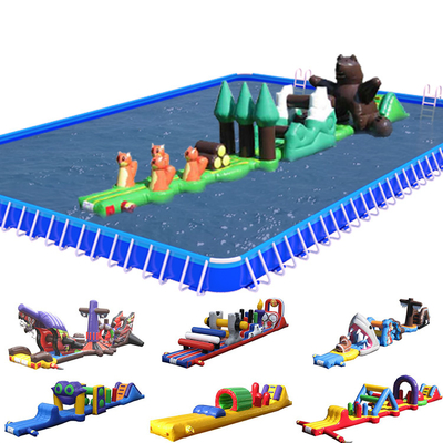 PVC auf dem Wasser aufblasbar Hindernislauf Einbahnstraße Aquatrennen mit Rutsche für Kinder und Erwachsene