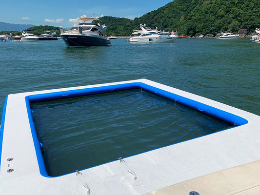 Yacht Outdoor Sport Drop Stitch Meerespool aufblasbar schwimmender Ozean Meerespool mit Anti-Jellyfish Netz