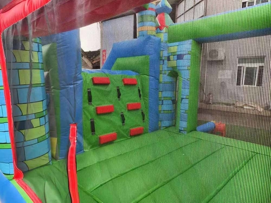 Schnelle Lieferung Aufblasbare Türsteher PVC-Material Kombo Sprunghaus mit Rutsche und Basketball-Hoop