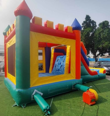 PVC-Kinderspezifisches Logo Wasser- oder Trockenkasten Sprunghaus mit Rutsche Spielzeugart
