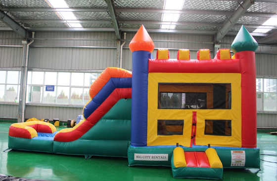 PVC-Kinderspezifisches Logo Wasser- oder Trockenkasten Sprunghaus mit Rutsche Spielzeugart