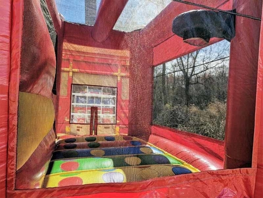 OEM ODM 3 in 1 Feuerwache Sprunghaus mit Pool Sprungspringer Schloss Wasserrutsche Hindernis für Kinder