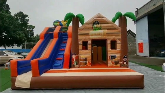 Sicher und langlebig Palmenbaum Sprungburg Piratendschungel Sprunghaus mit Rutsche für Kinder Erwachsene