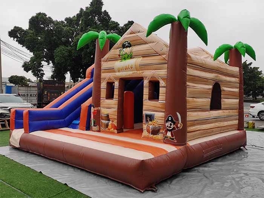 Sicher und langlebig Palmenbaum Sprungburg Piratendschungel Sprunghaus mit Rutsche für Kinder Erwachsene