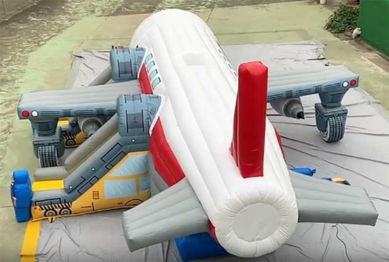Custom Logo gedruckt Flugzeug Sprunghaus Combo-Einheit mit Schiebe Reparatur-Kit enthalten