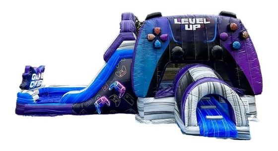 Anpassung und Langlebigkeit Level Up Gamer Sprunghaus mit Rutsche für Vergnügungspark