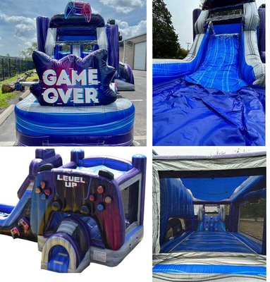 Anpassung und Langlebigkeit Level Up Gamer Sprunghaus mit Rutsche für Vergnügungspark