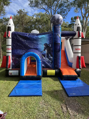 Anpassen von Space Shuttle Sprunghaus mit Rutsche für Kinder Springen Klettern