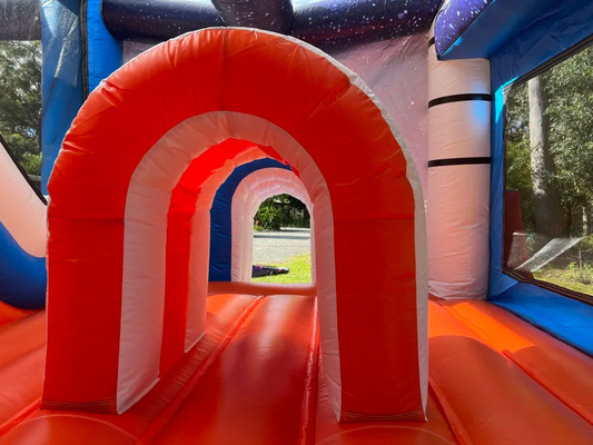 Anpassen von Space Shuttle Sprunghaus mit Rutsche für Kinder Springen Klettern