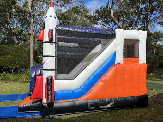 Anpassen von Space Shuttle Sprunghaus mit Rutsche für Kinder Springen Klettern