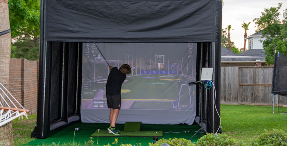 Training im Freien aufblasbarer Golfsimulator Zelt Golf Simulator Käfig Gehäuse für die Heimpraxis mit kundenspezifischem Design