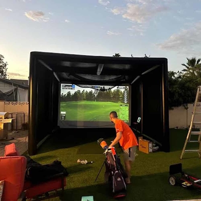 Verstärktes Outdoor-Golf-Training Schlagkäfig-Bildschirm aufblasbares Golf-Simulatorzelt für Sport