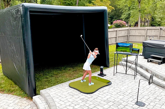 Portable Golf Training Cage Aufblasbare Golf Simulator Projektor Schießzelt mit Bildschirm