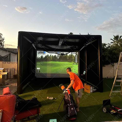 Hochwertiges aufblasbares Golfzelt Außen Innen aufblasbares Golf Sport Simulator Raum aufblasbares Golf Schlagkäfig