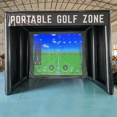 Hochwertiges aufblasbares Golfzelt Außen Innen aufblasbares Golf Sport Simulator Raum aufblasbares Golf Schlagkäfig