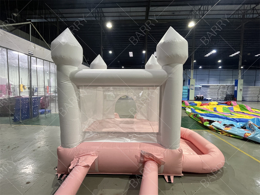 3.3x3m Weiß und Rosa Schöne aufblasbare Hochzeitsschleuder-Rutsche Kombo Sprungschloss-Rutsche