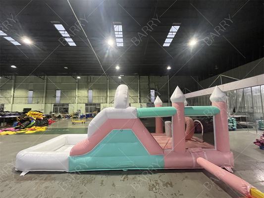 Party angepasst aufblasbare Sprungschloss aufblasbare Sprungschütze Sprungschloss Kinder Mädchen Prinzessin Kutsche Combo mit Rutsche