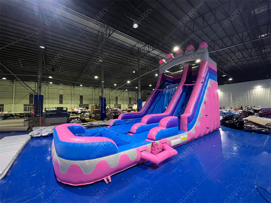 8.4x3.6x6m benutzerdefinierter Springer Sprungkinder Pink Princess aufblasbare Wasserrutschen für die Party