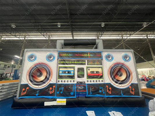 Interaktive aufblasbare Disco-Tanzhaus Erwachsene Boom Box Sprung Bouncy Castle Retro Boombox Bouncer für die Party