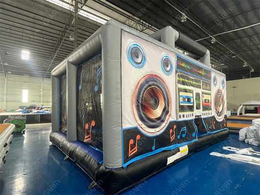 Interaktive aufblasbare Disco-Tanzhaus Erwachsene Boom Box Sprung Bouncy Castle Retro Boombox Bouncer für die Party