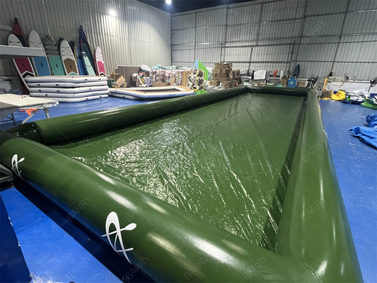 Familiennutzung Klappbarer Park Wasserballspiel Grüner aufblasbarer Wasserpool für Paddelboot