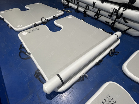 Luxus-Wassersport-Spiel 2x2x0.1m Graue aufblasbare Dockplattform Landewände für Bootsstopp