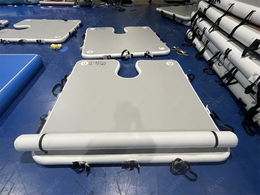 Luxus-Wassersport-Spiel 2x2x0.1m Graue aufblasbare Dockplattform Landewände für Bootsstopp